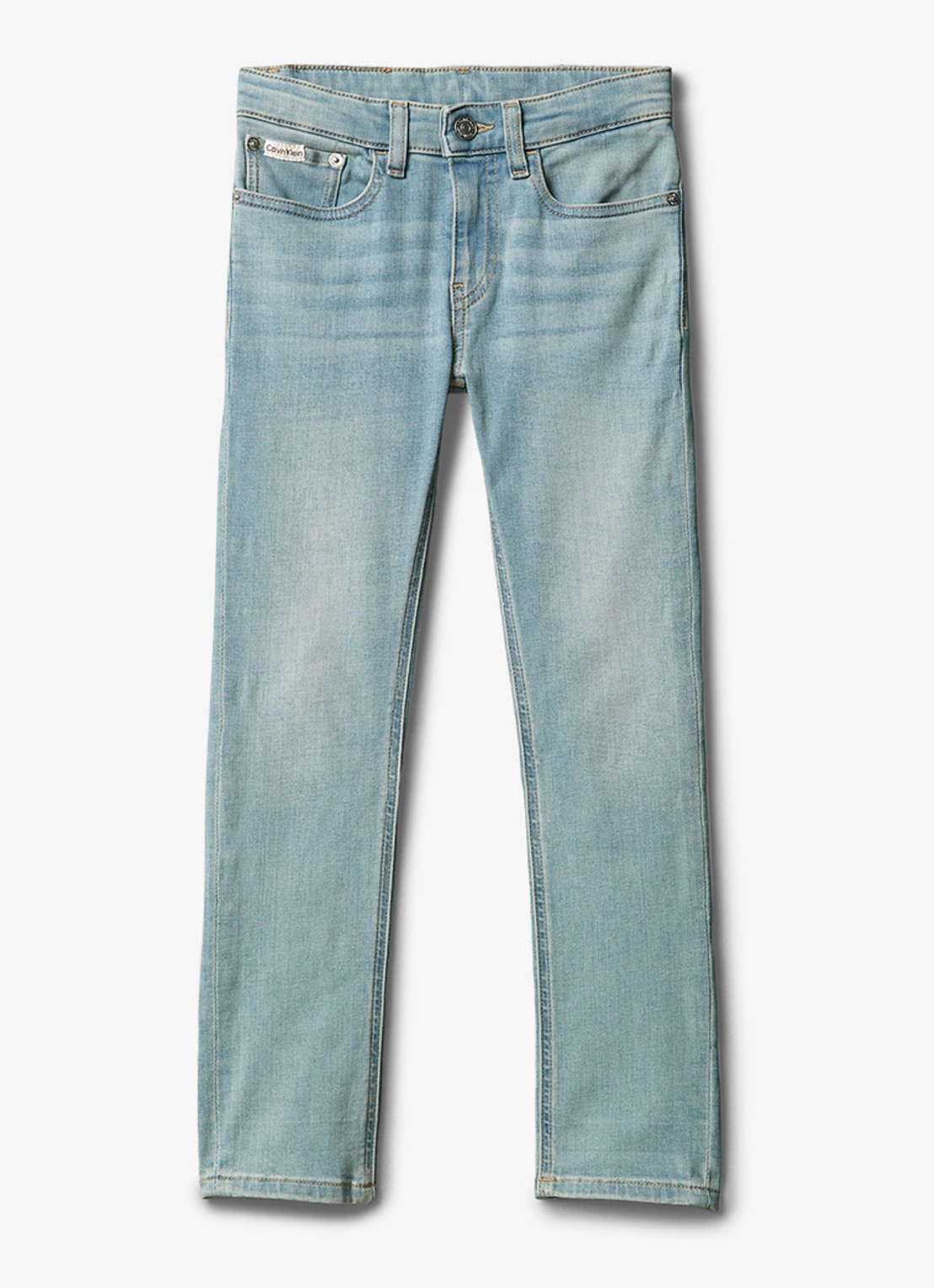 Calvin Klein Straight fit jeans met lichte wassing - voorkant 2 indigo