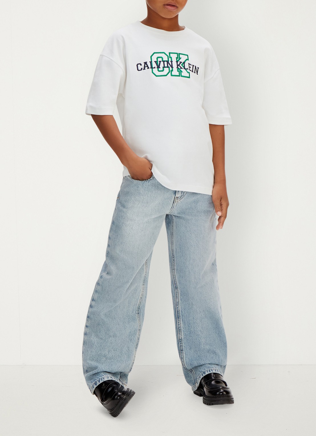 Calvin Klein Straight fit jeans met lichte wassing - detail 5 denim