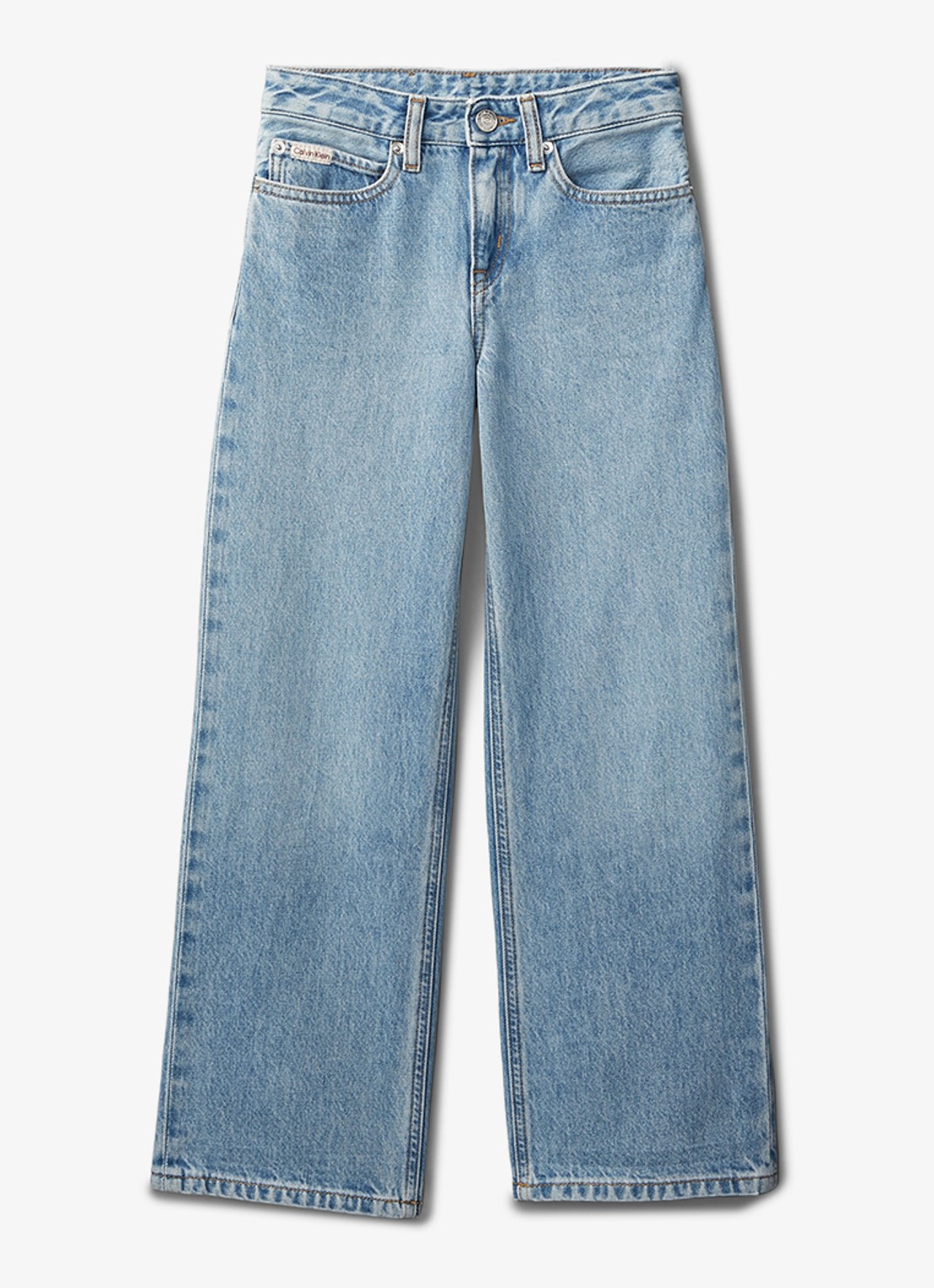 Calvin Klein Straight fit jeans met lichte wassing - voorkant indigo