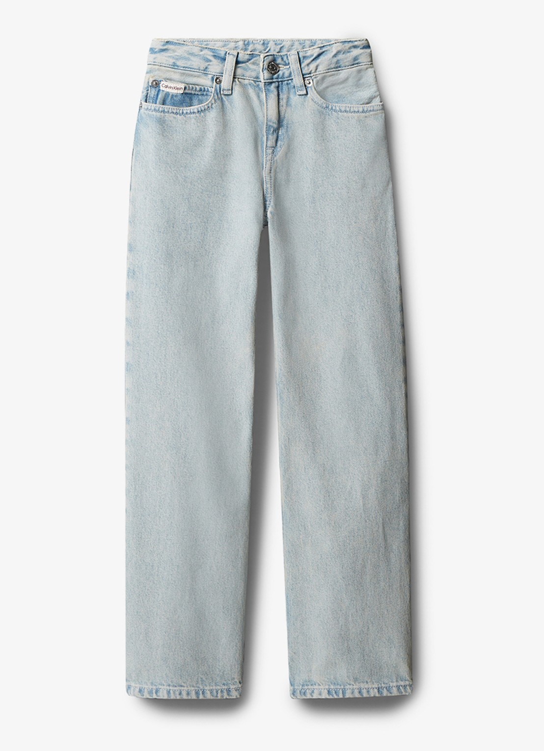 Calvin Klein Straight fit jeans met lichte wassing - voorkant 4 lichtblauw