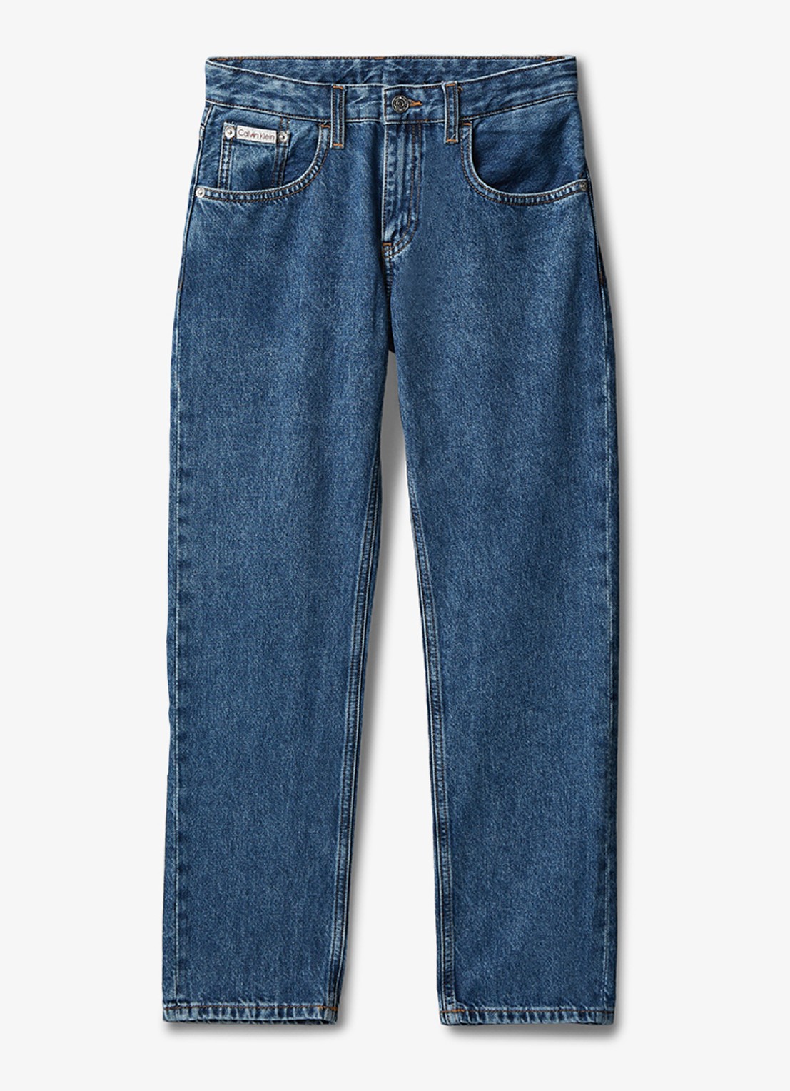 Calvin Klein Straight fit jeans met medium wassing - voorkant indigo