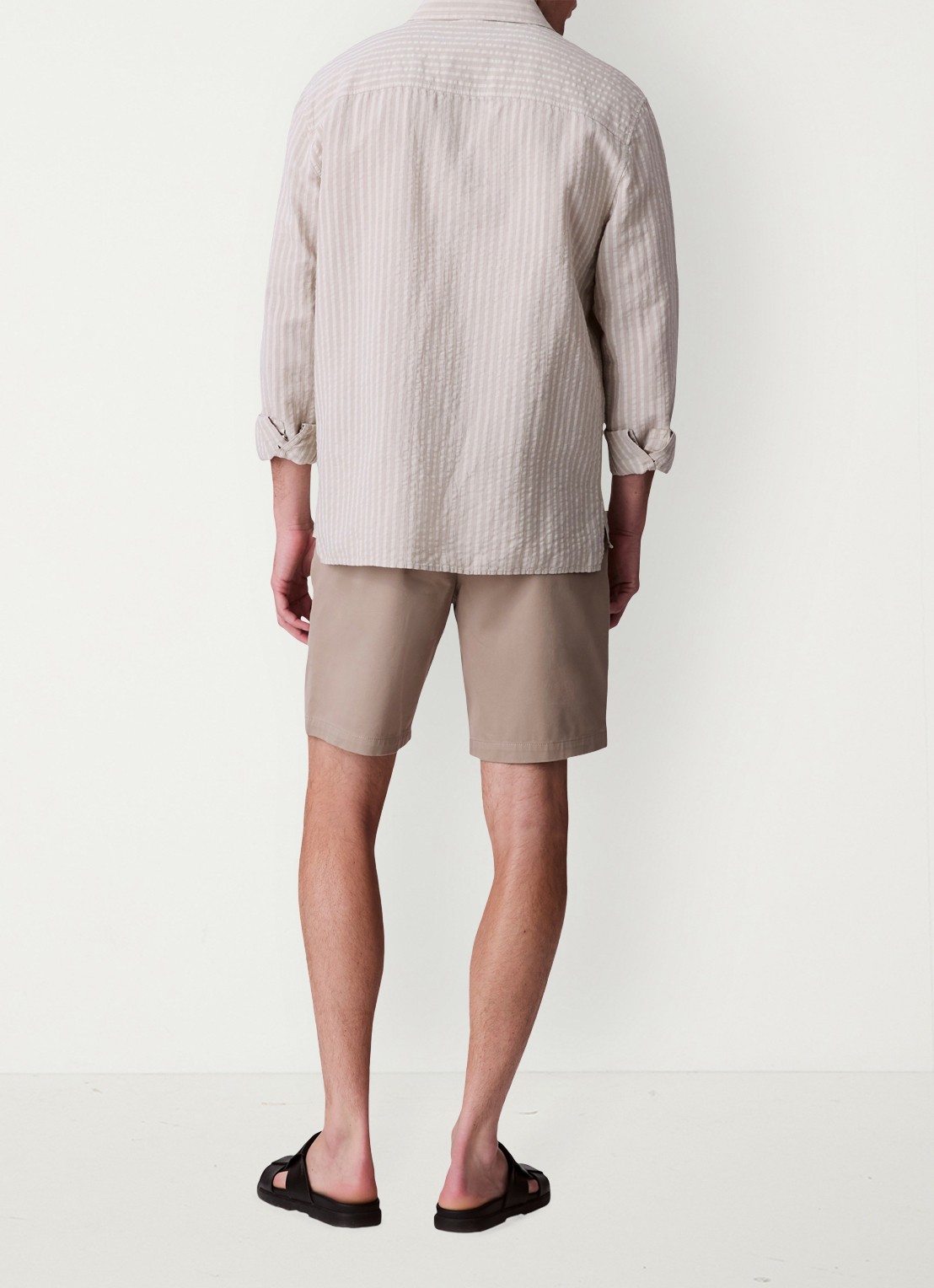 Calvin Klein Straight fit korte broek met steekzakken - achterkant 5 khaki