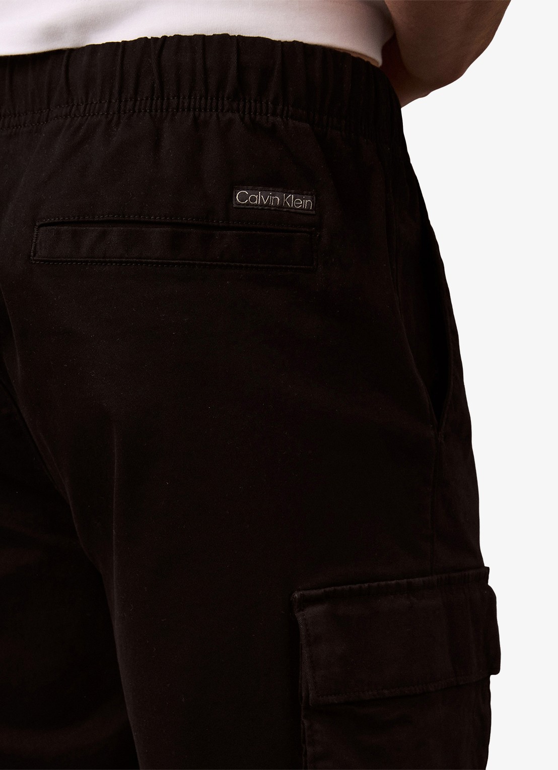 Calvin Klein Straight fit korte cargobroek met opgestikte zakken - detail 2 zwart