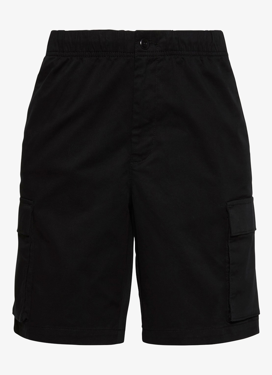 Calvin Klein Straight fit korte cargobroek met opgestikte zakken - voorkant 6 zwart