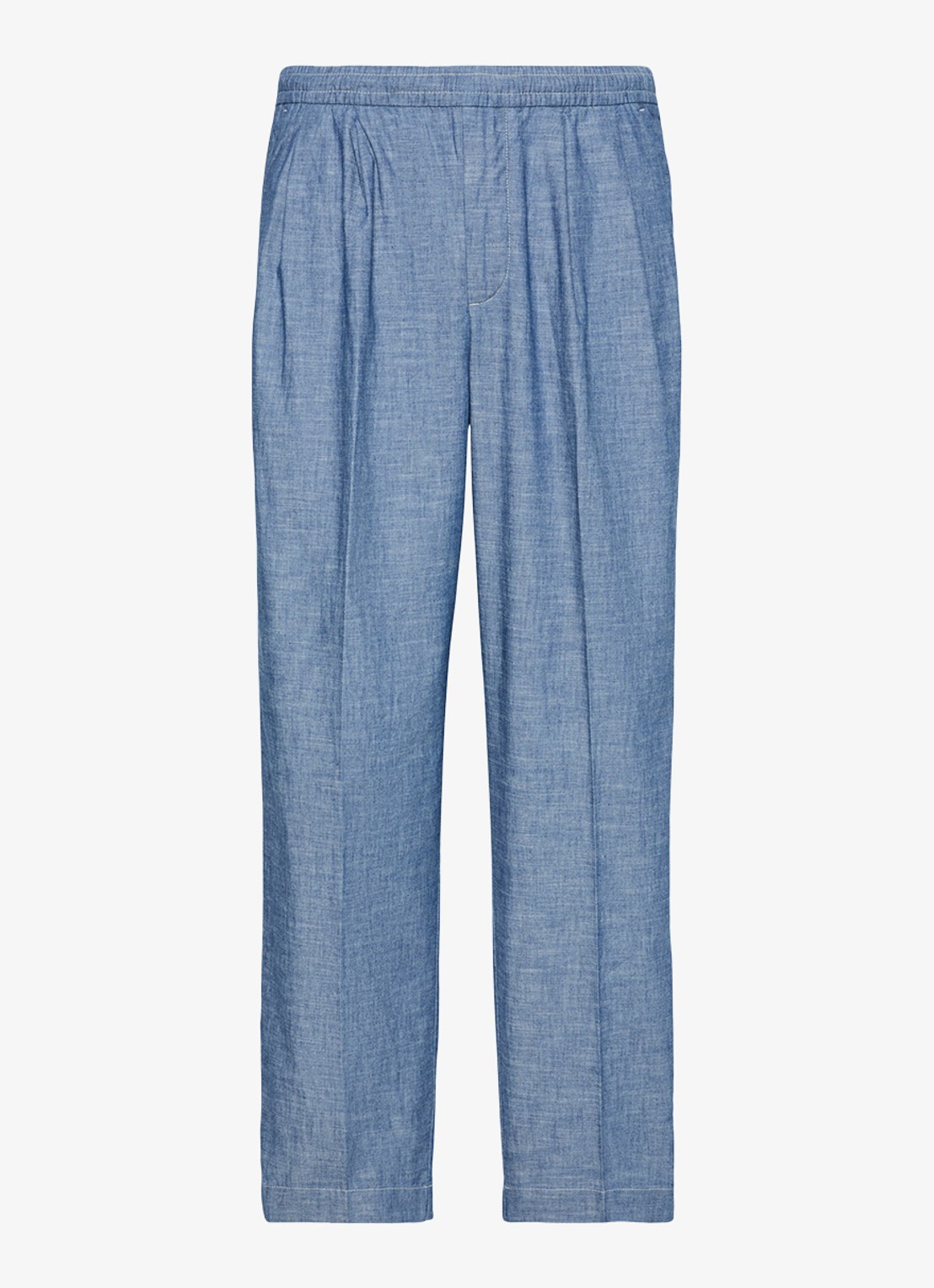 Calvin Klein Straight fit pantalon met trekkoord - voorkant blue descent-c32 /  lichtblauw