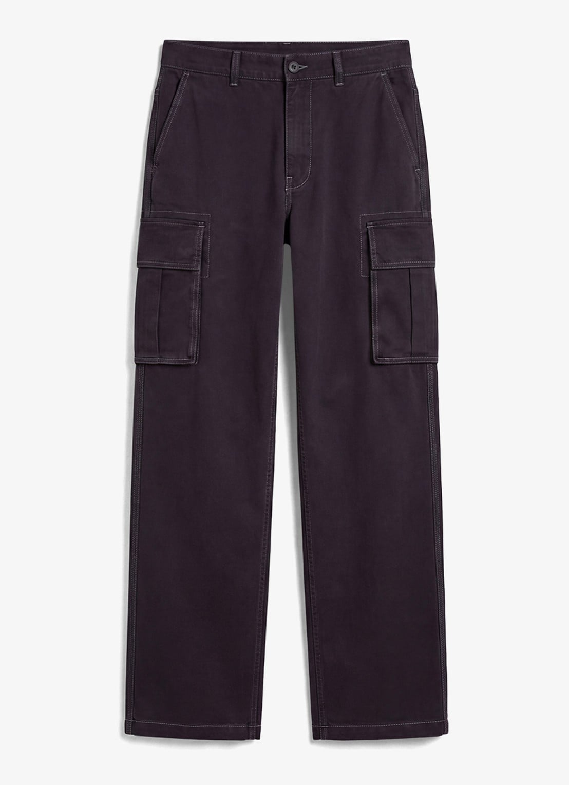 Calvin Klein Straight leg cargobroek met opgestikte zakken - voorkant 5 donkergrijs