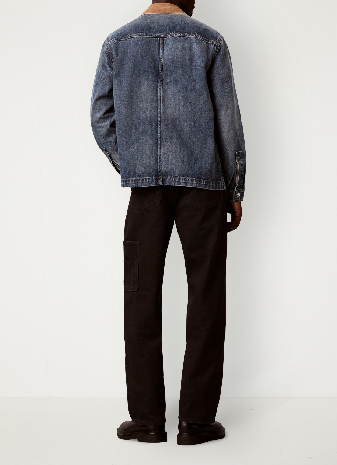 Calvin Klein Straight leg carpenter jeans met gekleurde wassing - achterkant 7 zwart