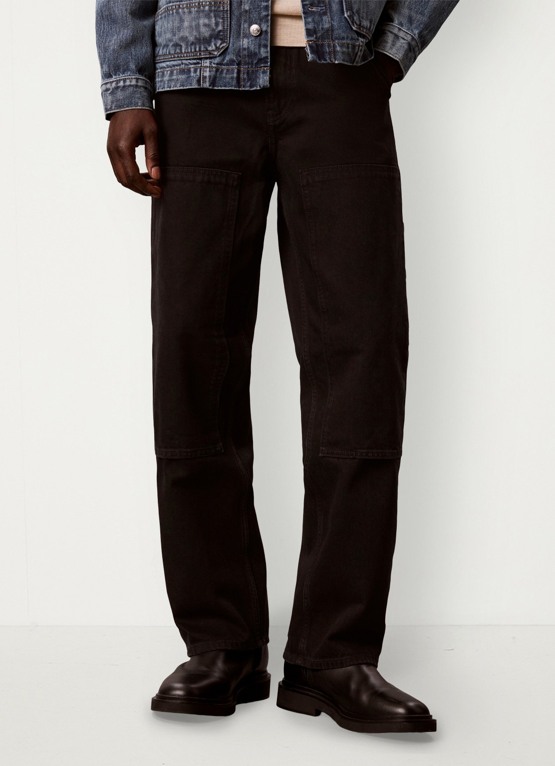 Calvin Klein Straight leg carpenter jeans met gekleurde wassing - detail zwart