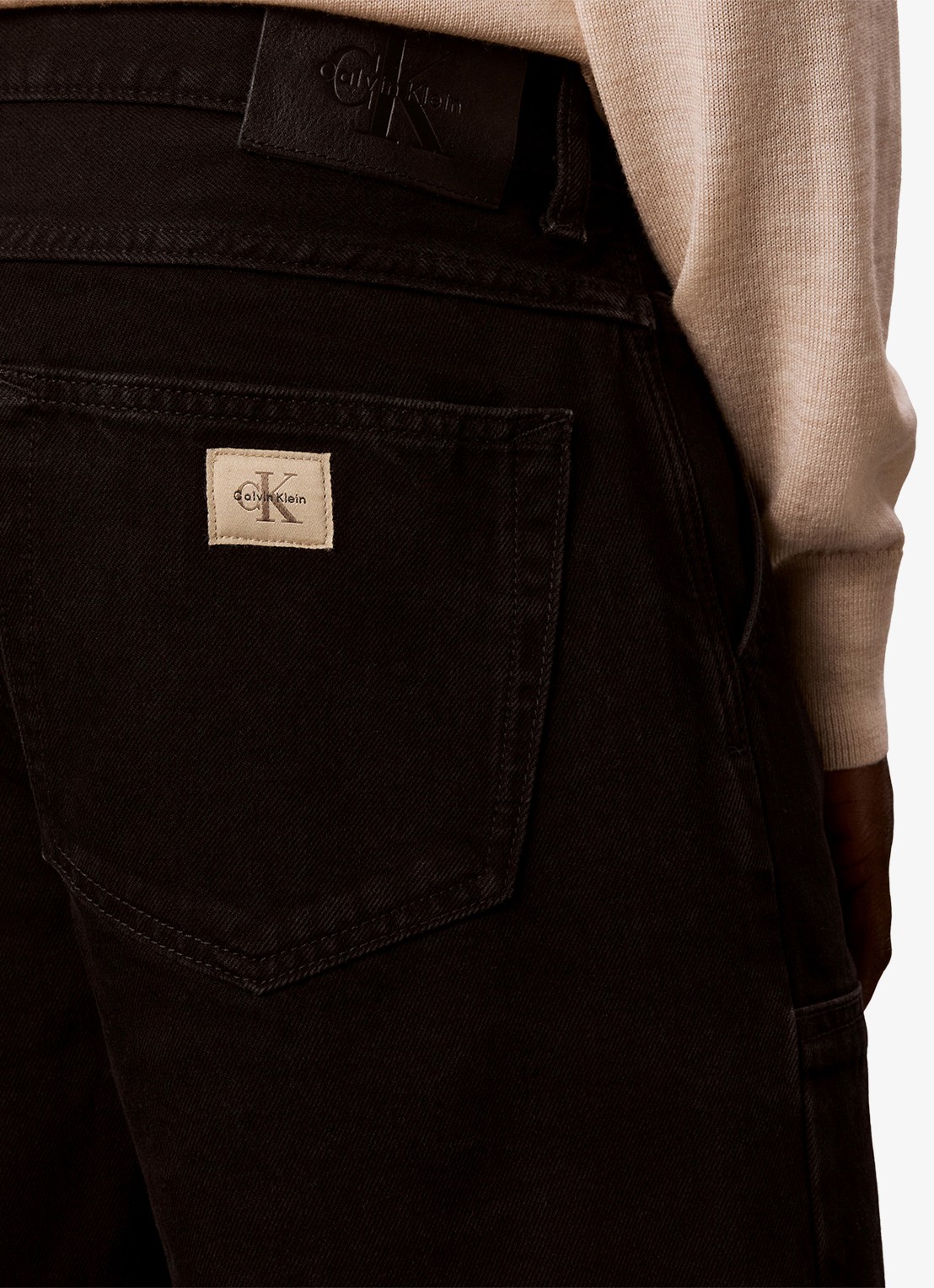 Calvin Klein Straight leg carpenter jeans met gekleurde wassing - detail 2 zwart