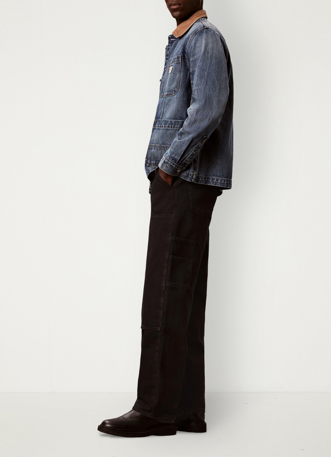 Calvin Klein Straight leg carpenter jeans met gekleurde wassing - detail 3 zwart