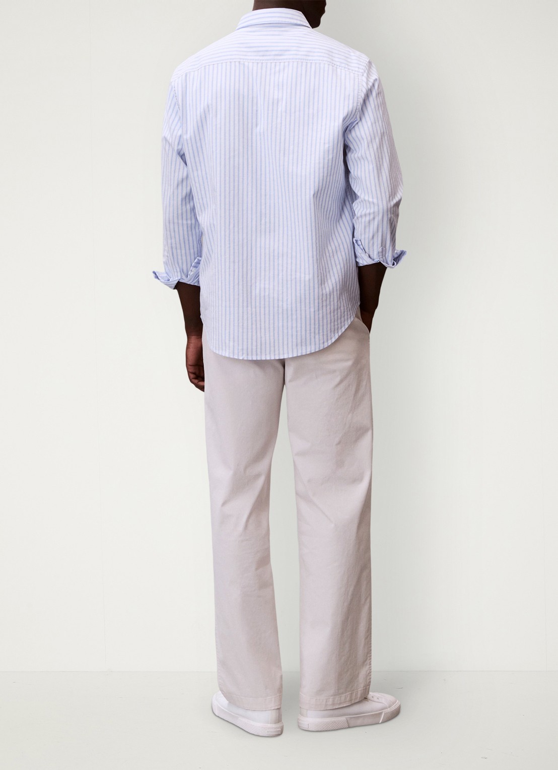 Calvin Klein Straight leg chino in katoenblend - achterkant 6 wit