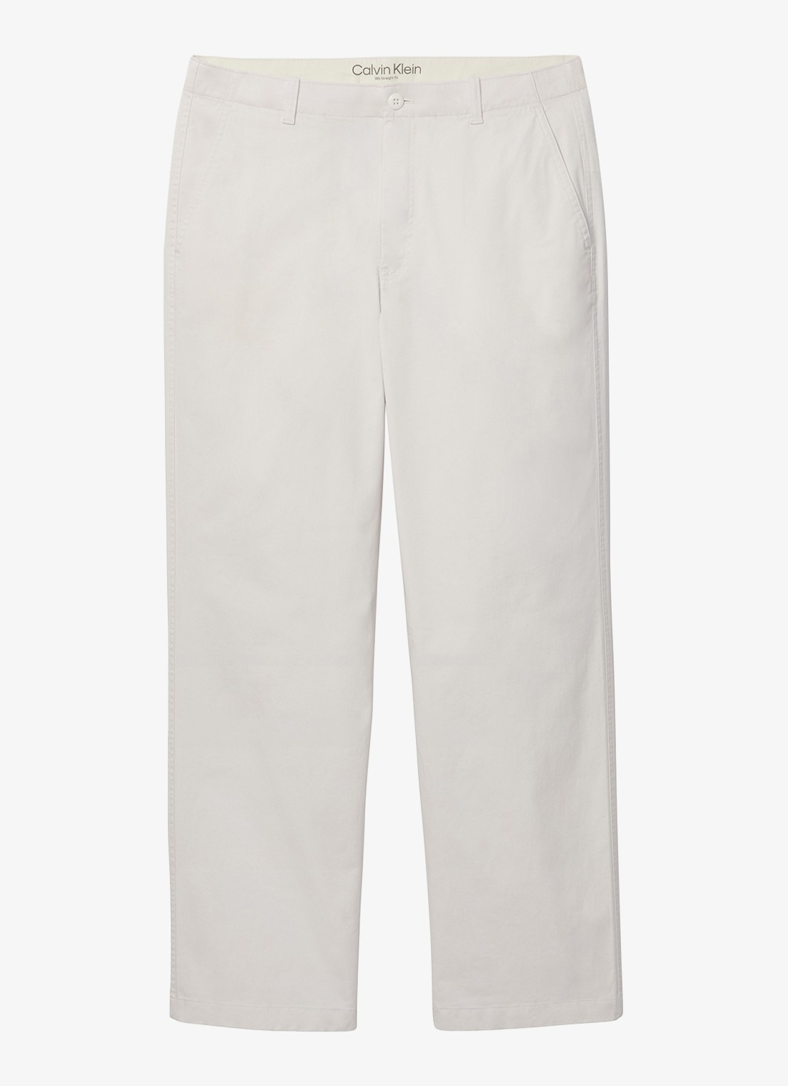 Calvin Klein Straight leg chino in katoenblend - voorkant 4 wit