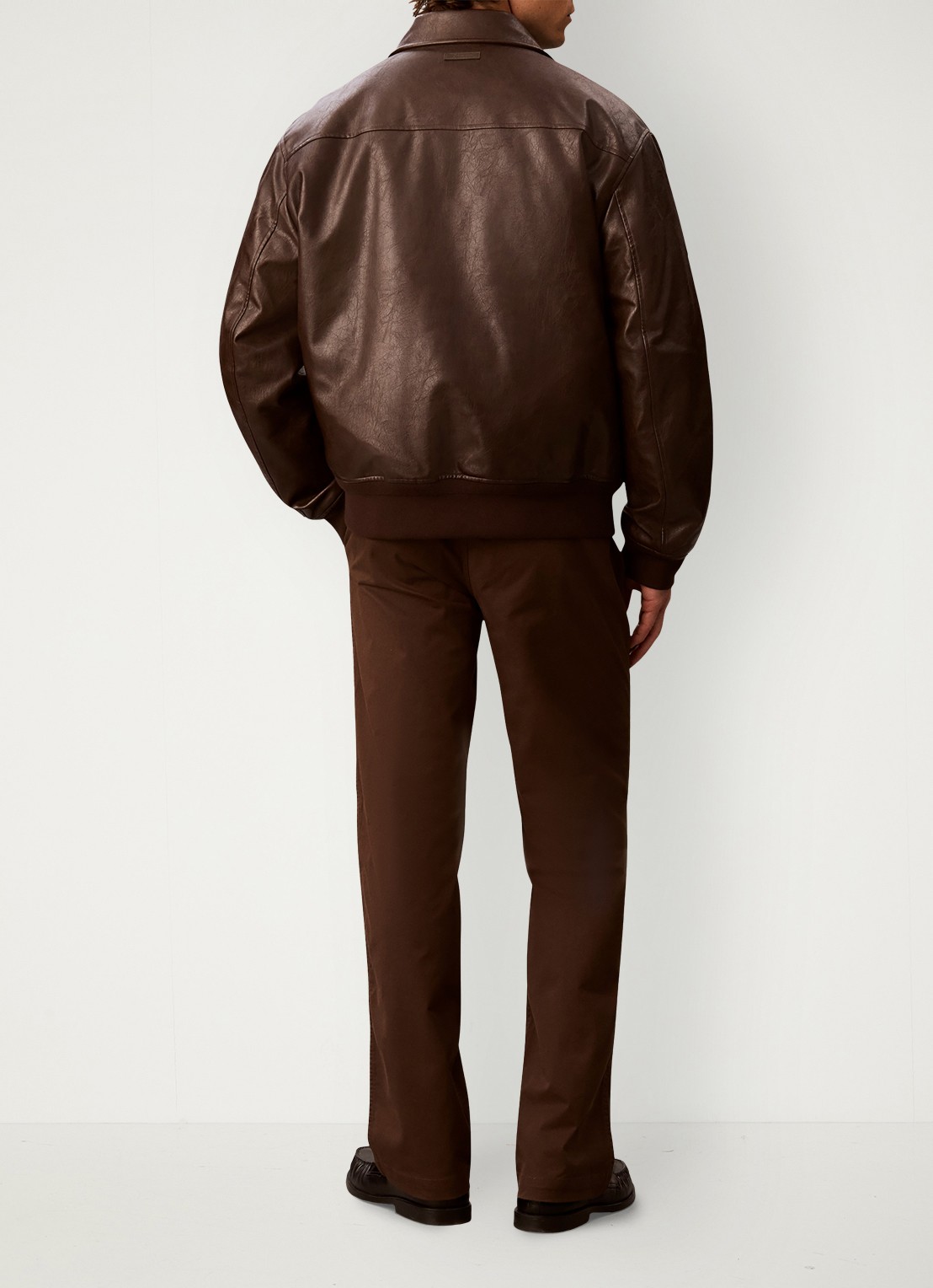 Calvin Klein Straight leg chino in katoenblend - achterkant brown cork-wfm