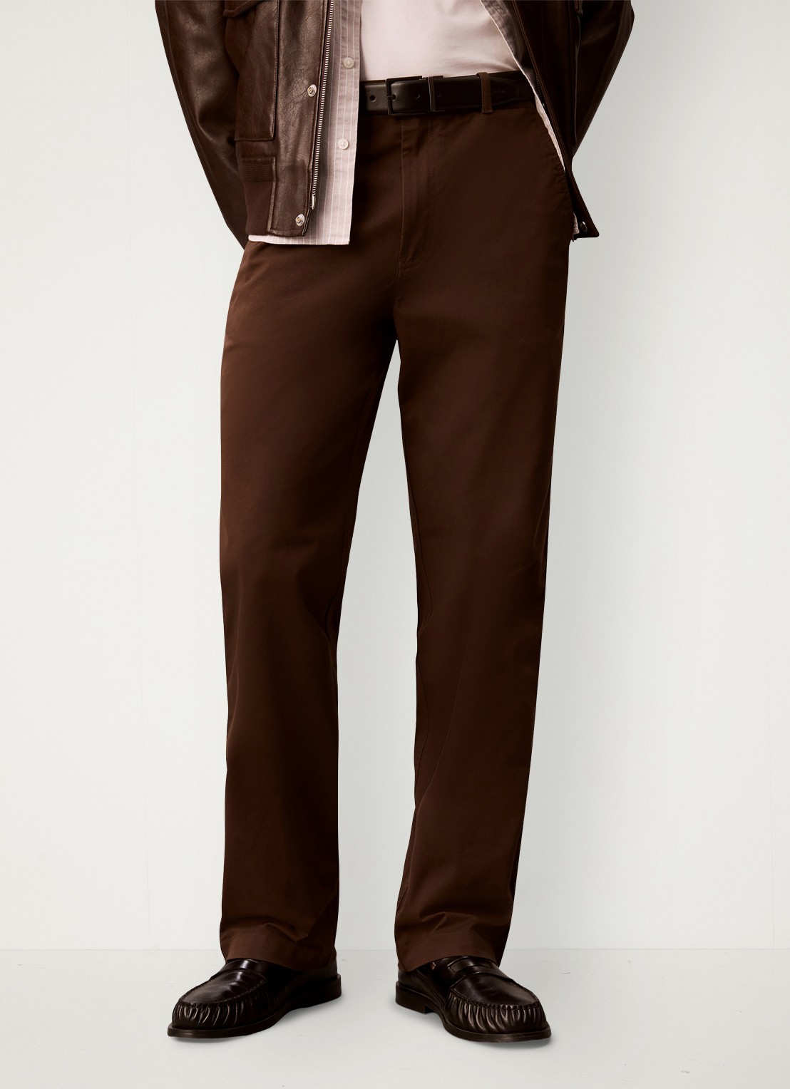 Calvin Klein Straight leg chino in katoenblend - detail 4 brown cork-wfm