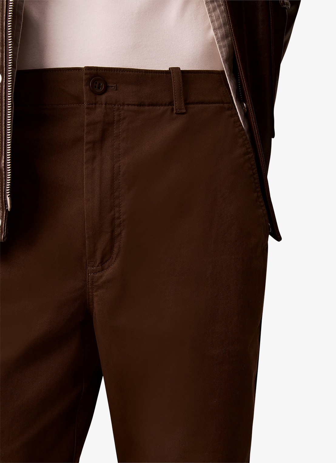 Calvin Klein Straight leg chino in katoenblend - detail 6 brown cork-wfm