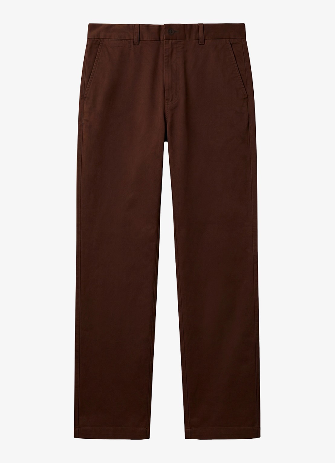 Calvin Klein Straight leg chino in katoenblend - voorkant 2 brown cork-wfm