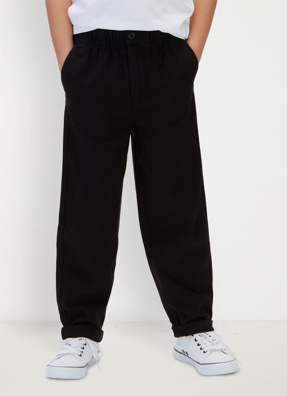 Calvin Klein Straight leg chino met logo - detail 2 pvh black-beh /  zwart