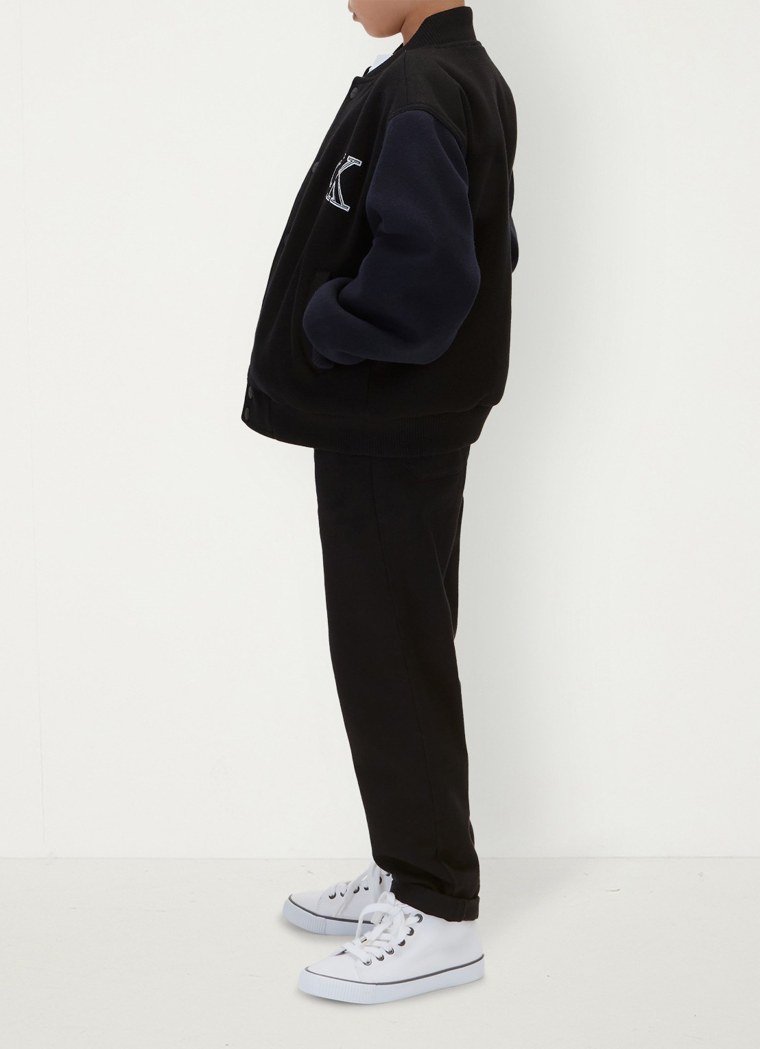 Calvin Klein Straight leg chino met logo - detail 4 pvh black-beh /  zwart
