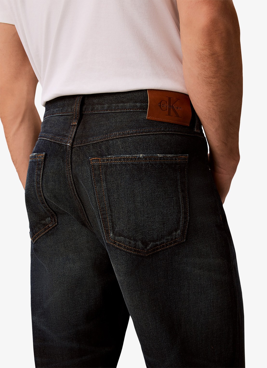 Calvin Klein Straight leg jeans met donkere wassing - detail 4 timber-4dq /  blauw
