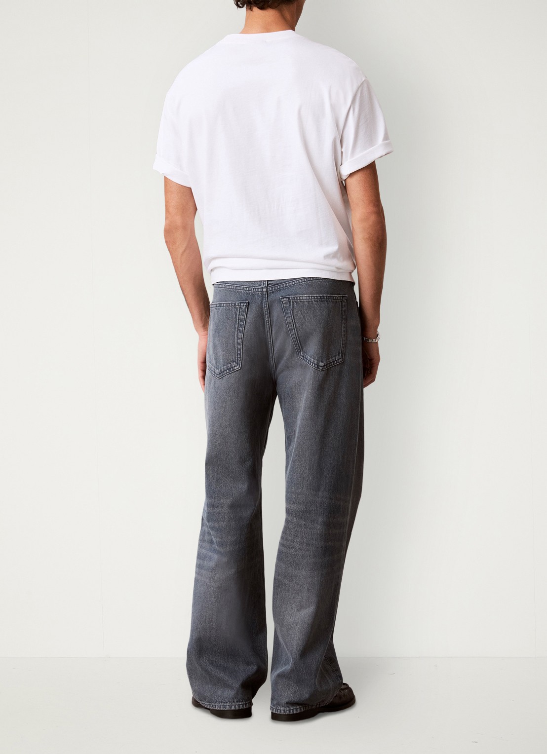 Calvin Klein Straight leg jeans met gekleurde wassing - achterkant 3 blauwgrijs