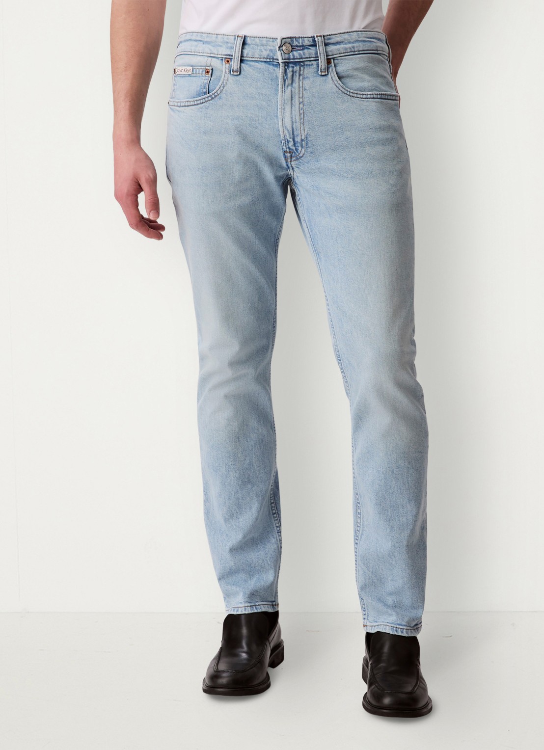 Calvin Klein Straight leg jeans met steekzakken - detail 4 denim