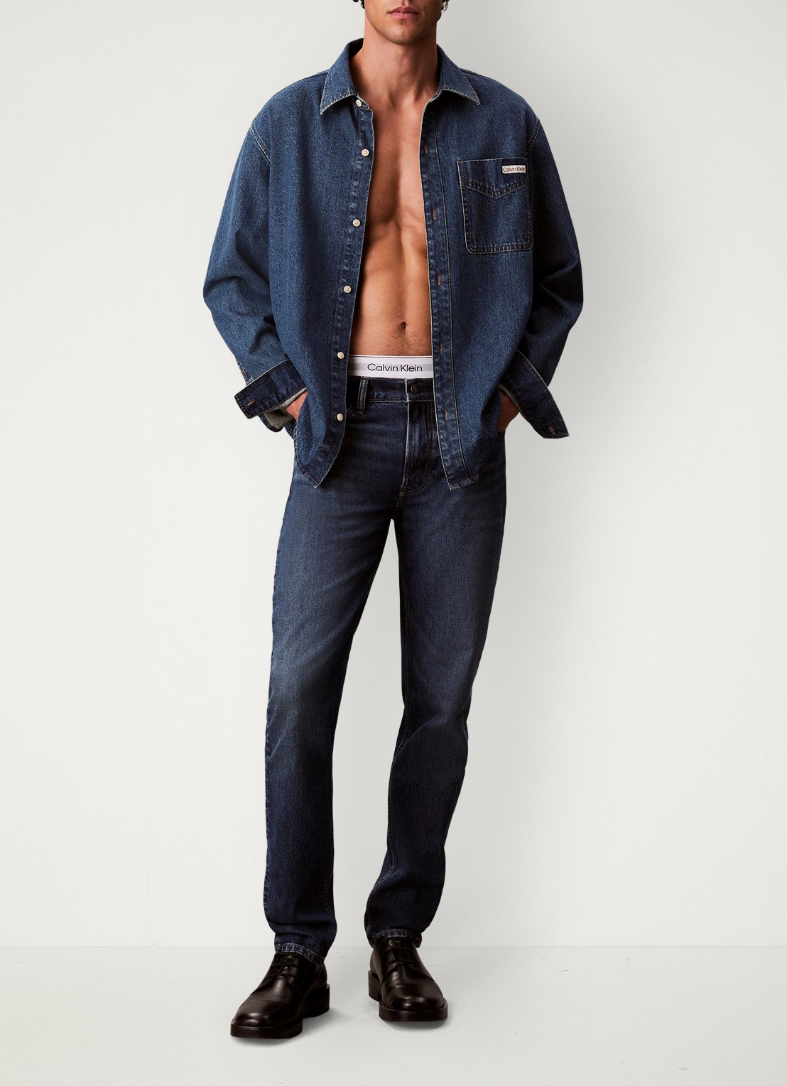 Calvin Klein Straight leg jeans met steekzakken - detail 3 indigo