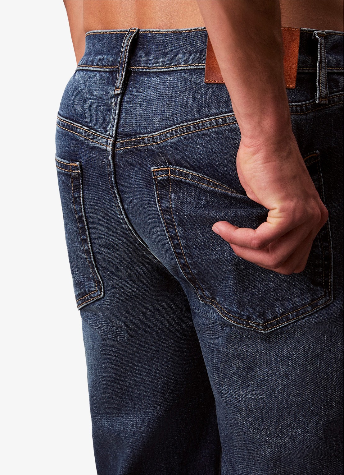 Calvin Klein Straight leg jeans met steekzakken - detail 6 indigo