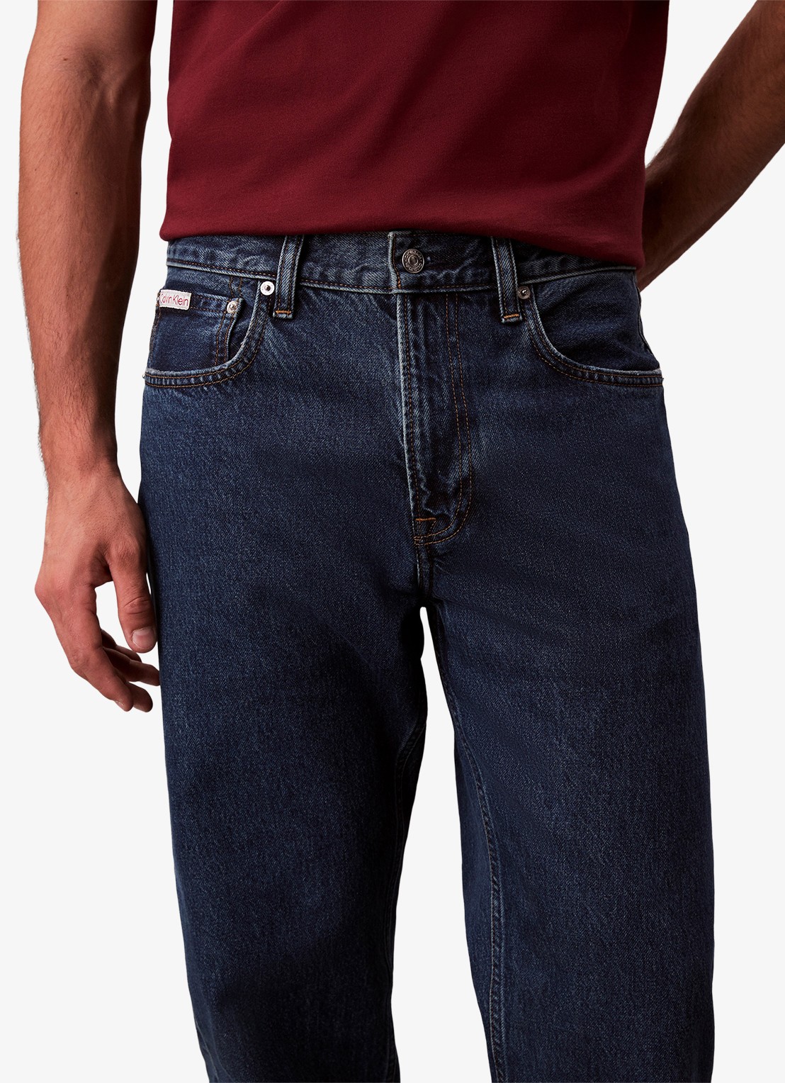 Calvin Klein Straight leg jeans met steekzakken - detail denim