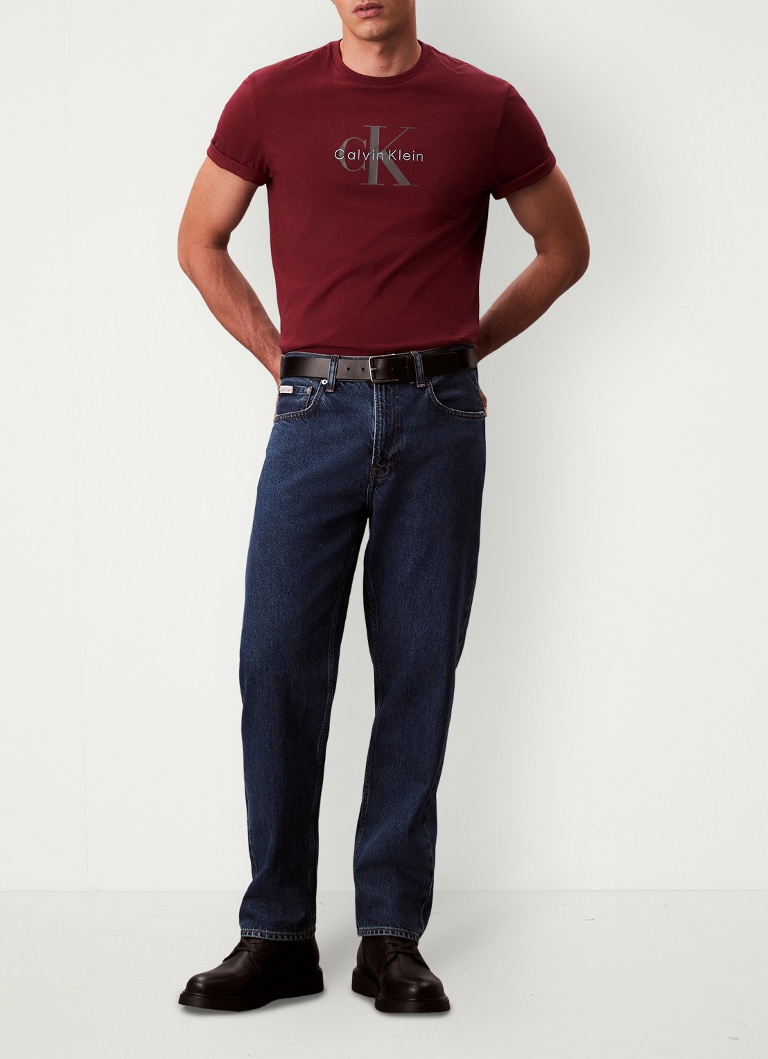 Calvin Klein Straight leg jeans met steekzakken - voorkant 5 denim