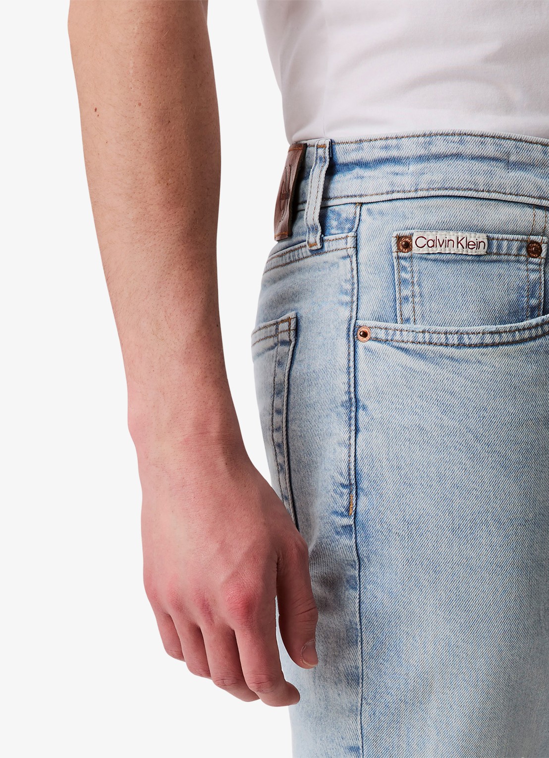 Calvin Klein Straight leg jeans met steekzakken - detail 2 indigo