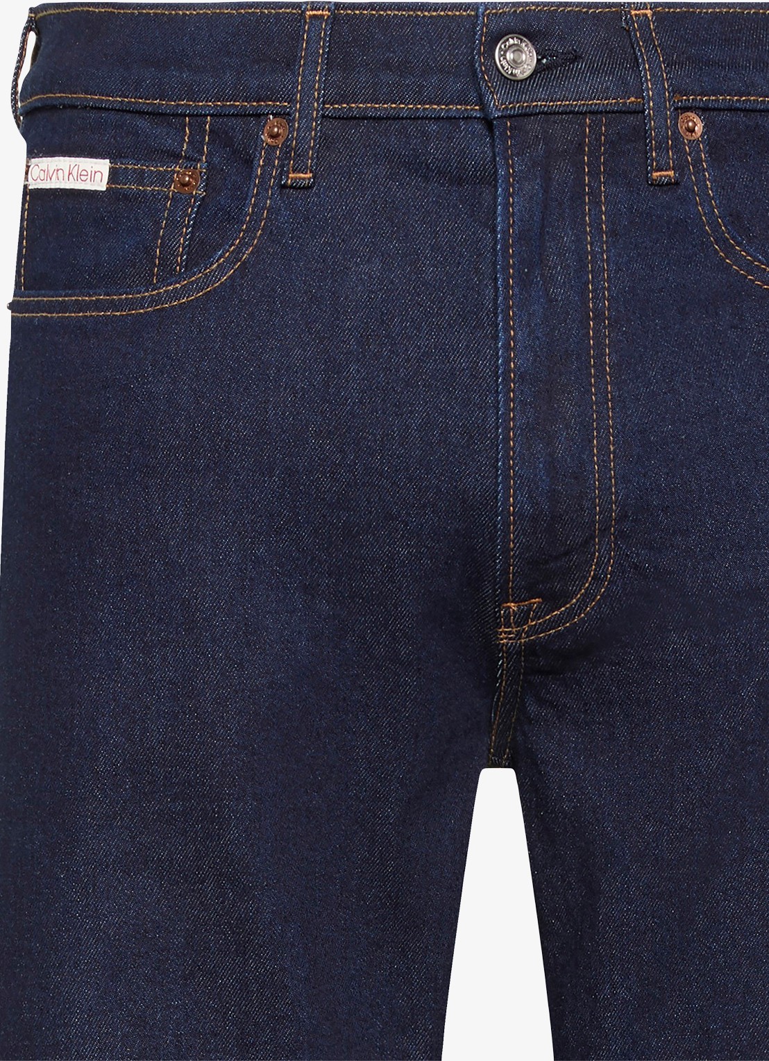 Calvin Klein Straight leg jeans met steekzakken - detail 7 donkerblauw