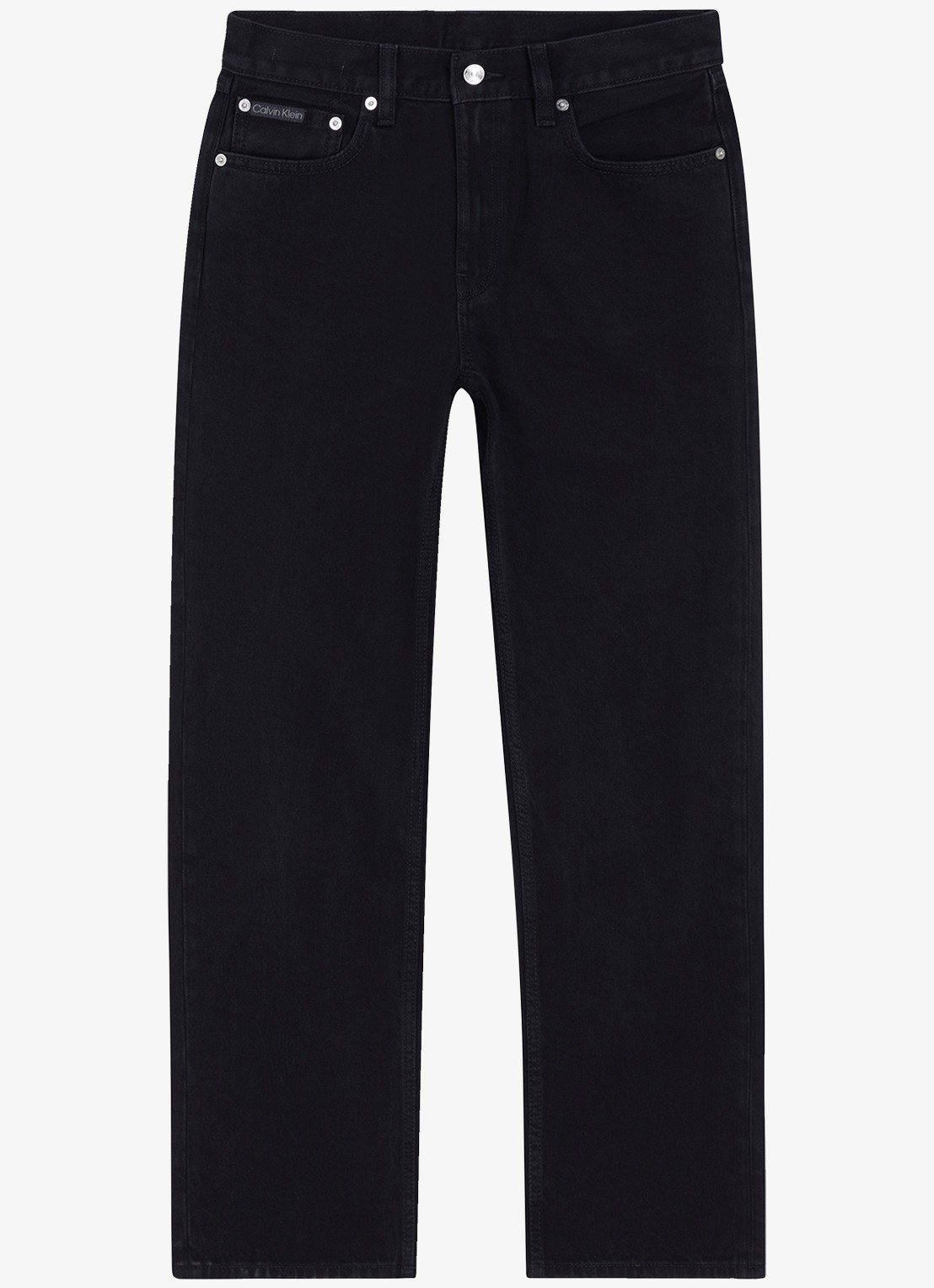 Calvin Klein Straight leg jeans met steekzakken - voorkant zwart