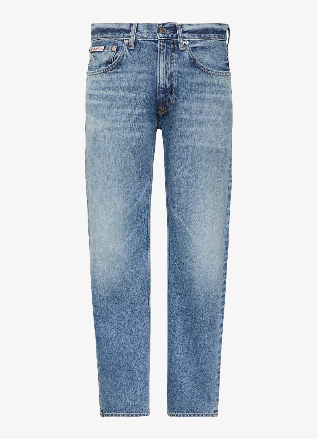 Calvin Klein Straight leg jeans met steekzakken - voorkant indigo