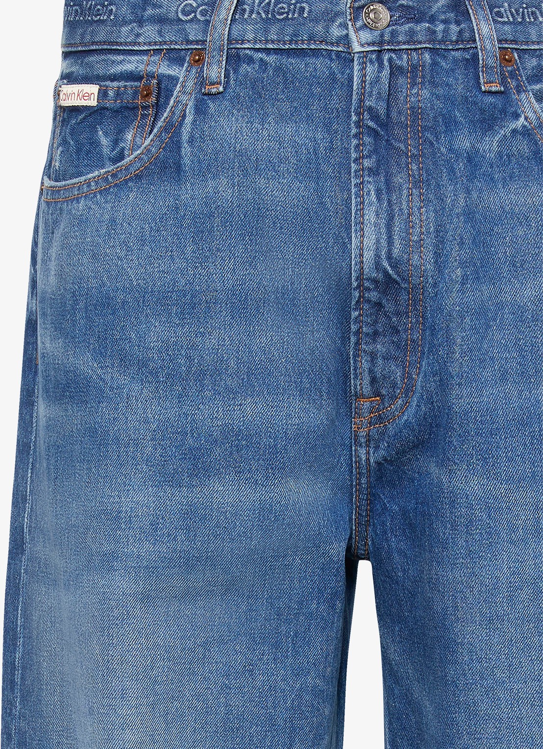 Calvin Klein Straight leg jeans met steekzakken - detail denim