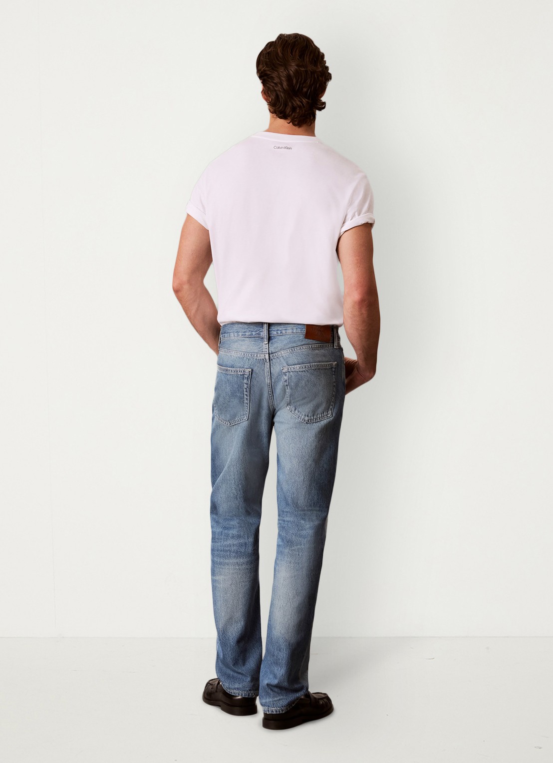 Calvin Klein Straight leg jeans met steekzakken - achterkant 7 indigo