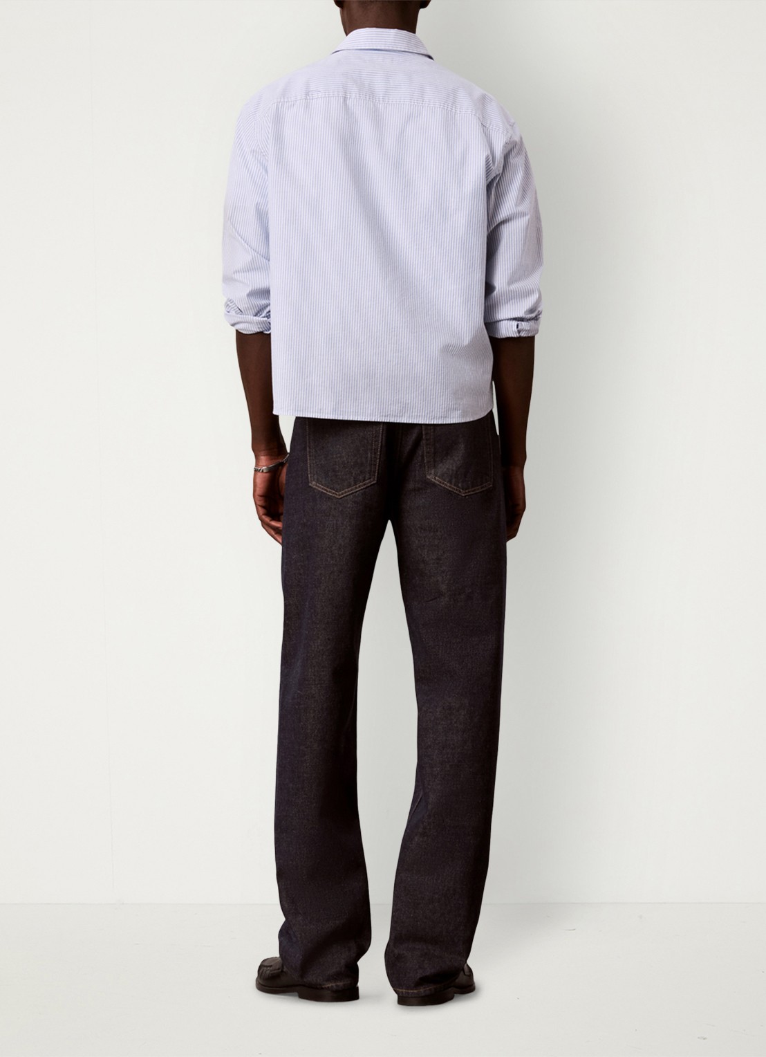 Calvin Klein Straight leg jeans met steekzakken - achterkant donkerblauw