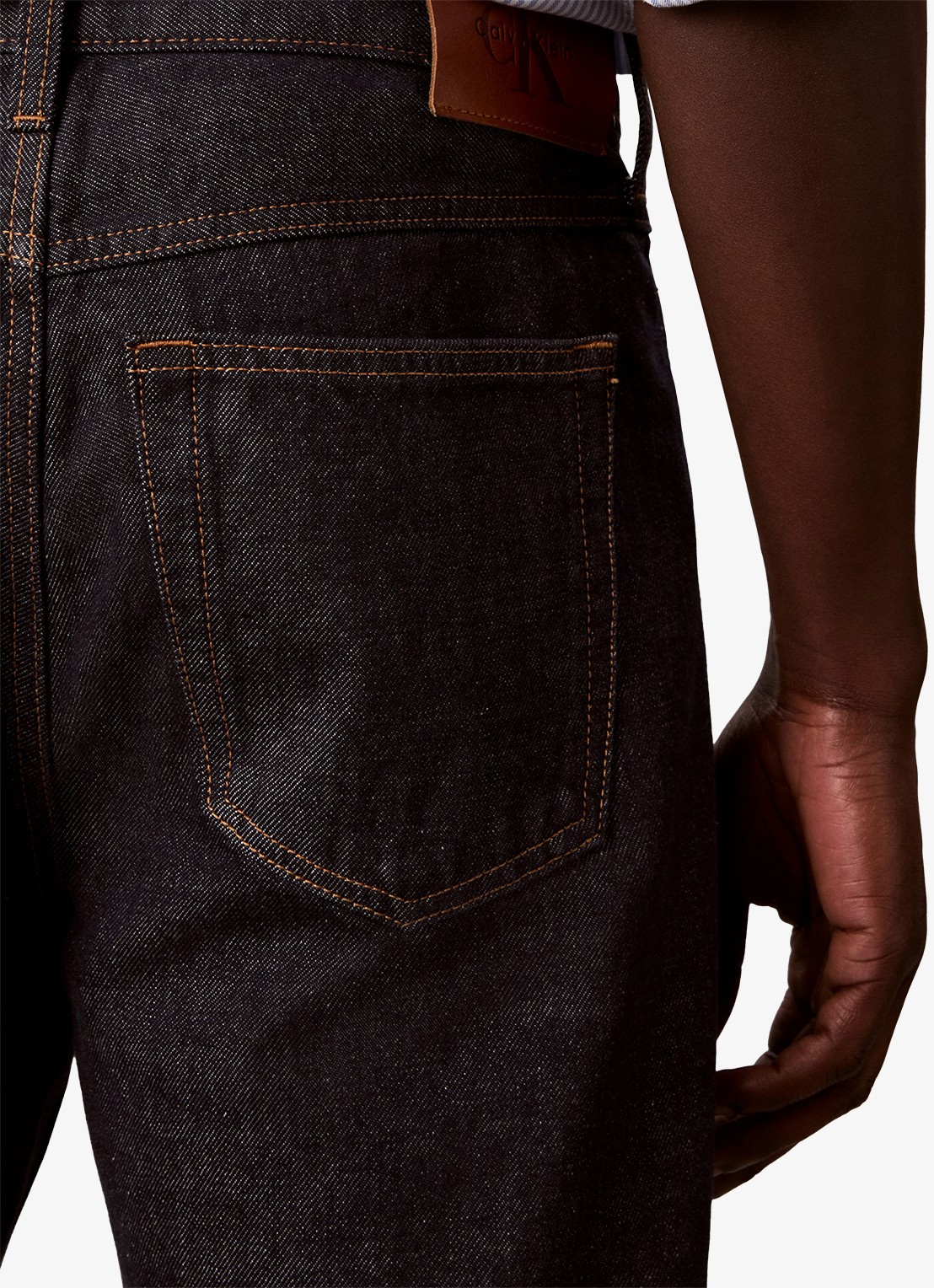 Calvin Klein Straight leg jeans met steekzakken - detail 5 donkerblauw