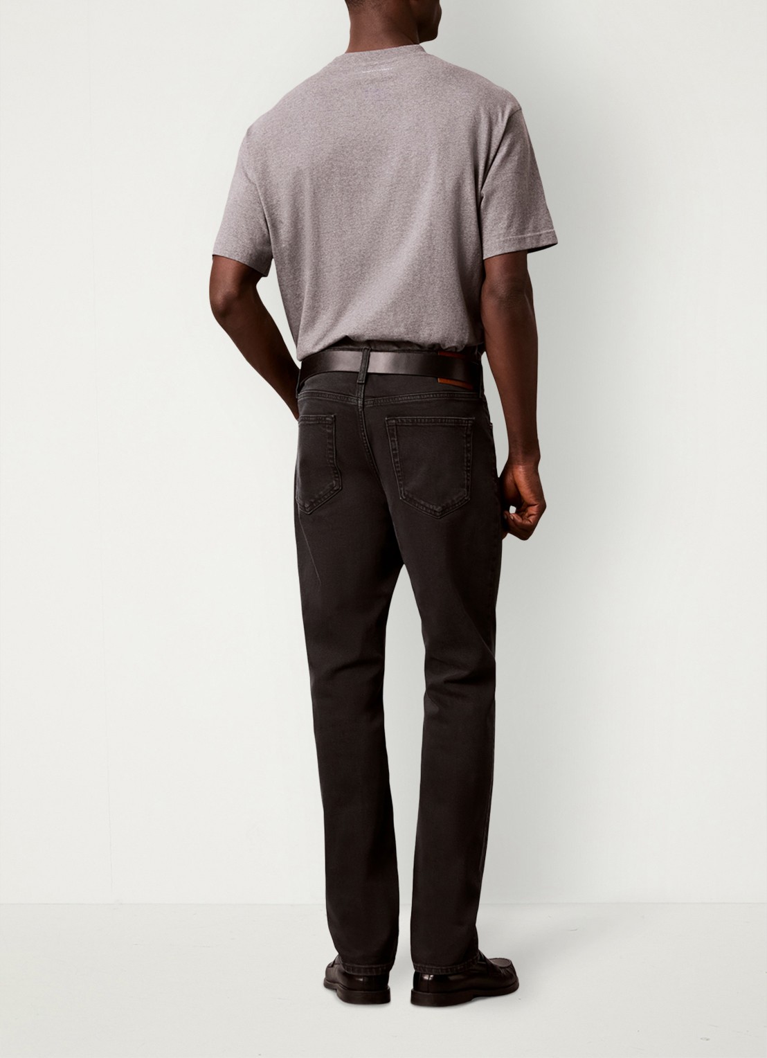 Calvin Klein Straight leg jeans met steekzakken - achterkant 5 donkergrijs