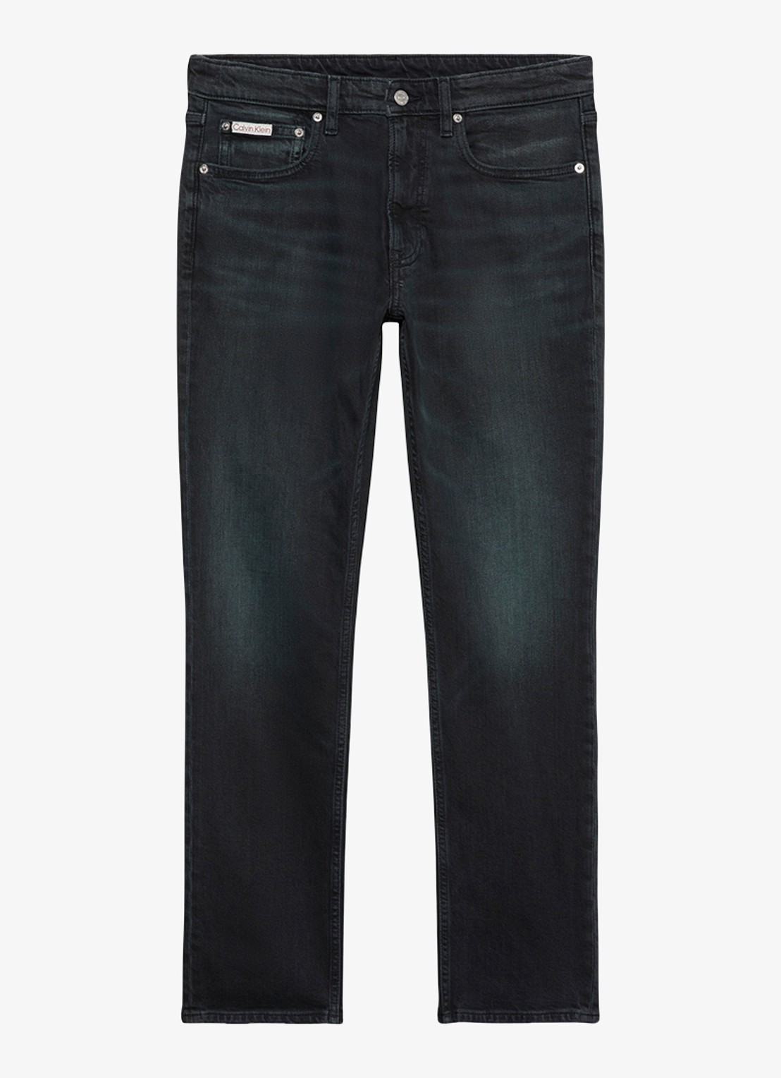 Calvin Klein Straight leg jeans met steekzakken - voorkant 6 donkergrijs