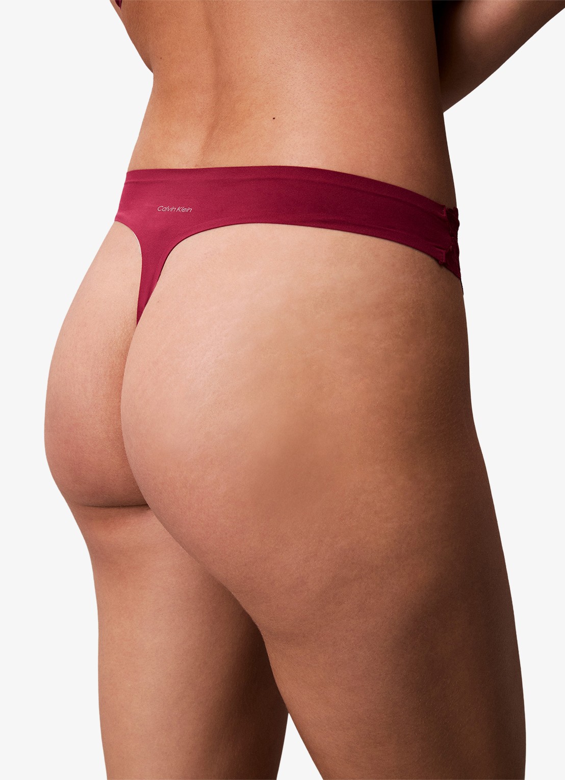 Calvin Klein String met details van kant - detail 4 bordeauxrood