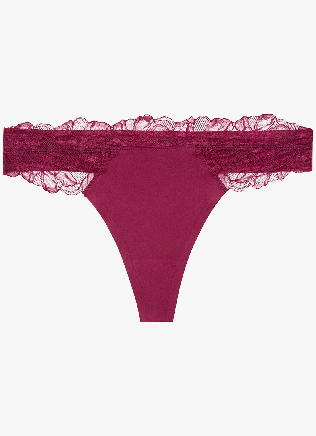 Calvin Klein String met details van kant - voorkant 5 bordeauxrood