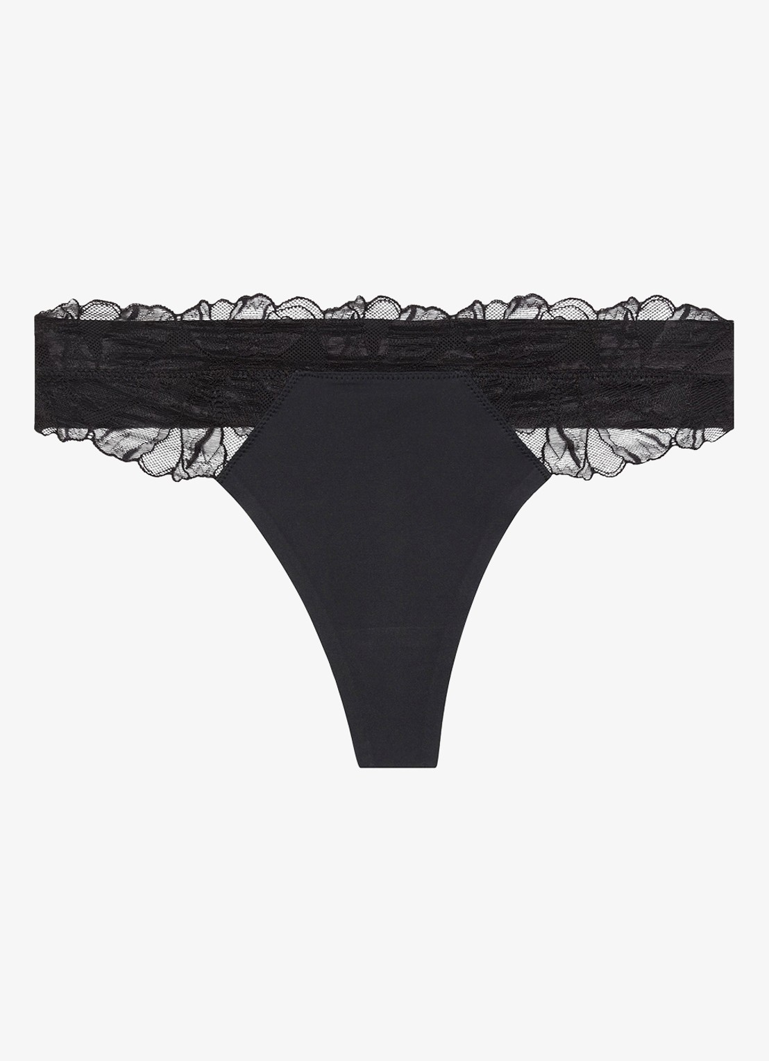 Calvin Klein String met details van kant - voorkant zwart