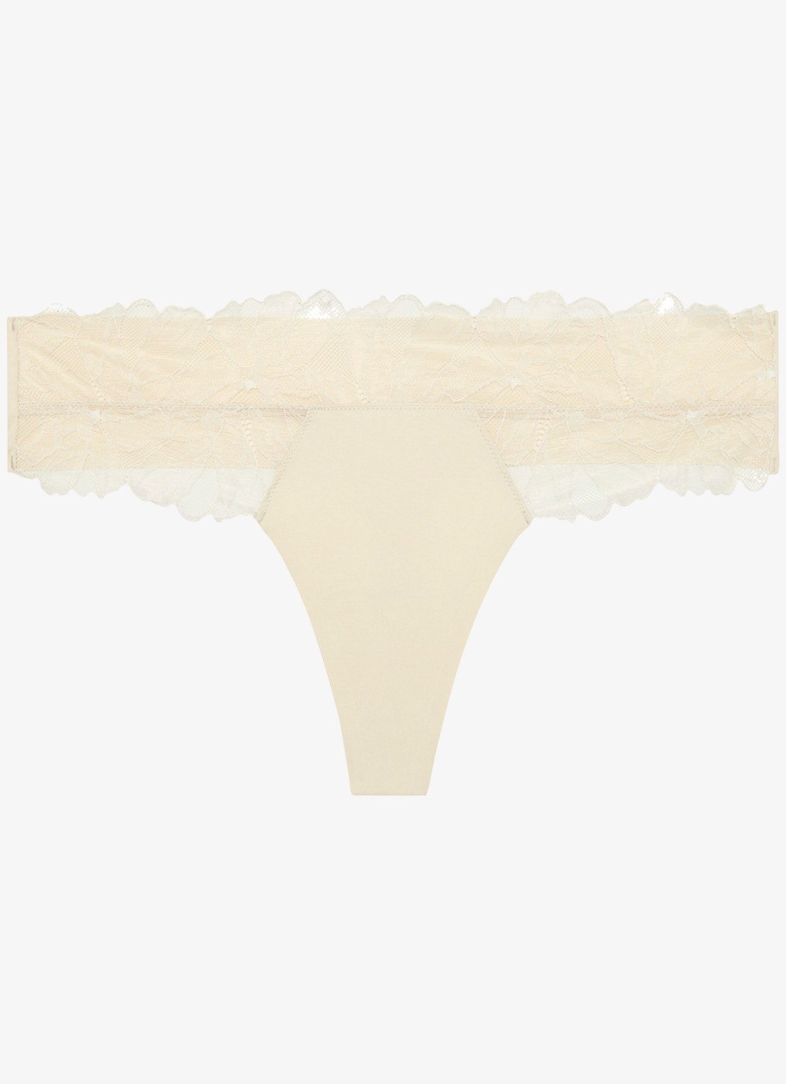 Calvin Klein String met details van kant - voorkant 6 gebroken wit