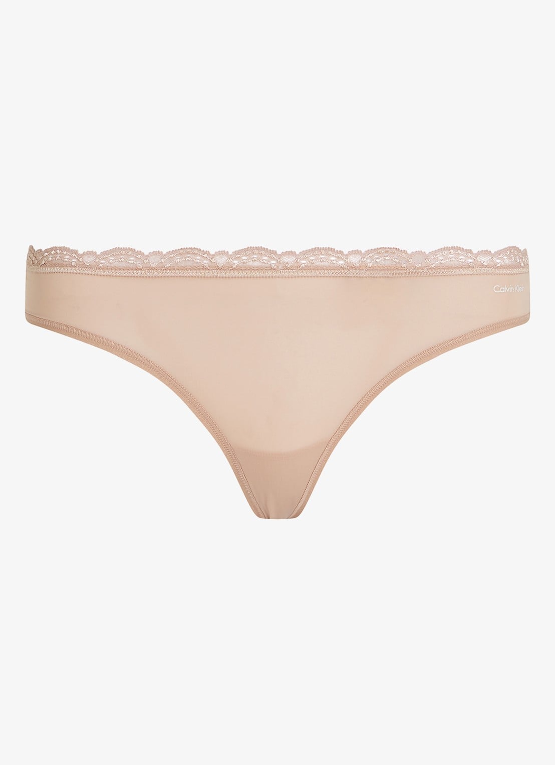 Calvin Klein String met kant - voorkant 2 beige