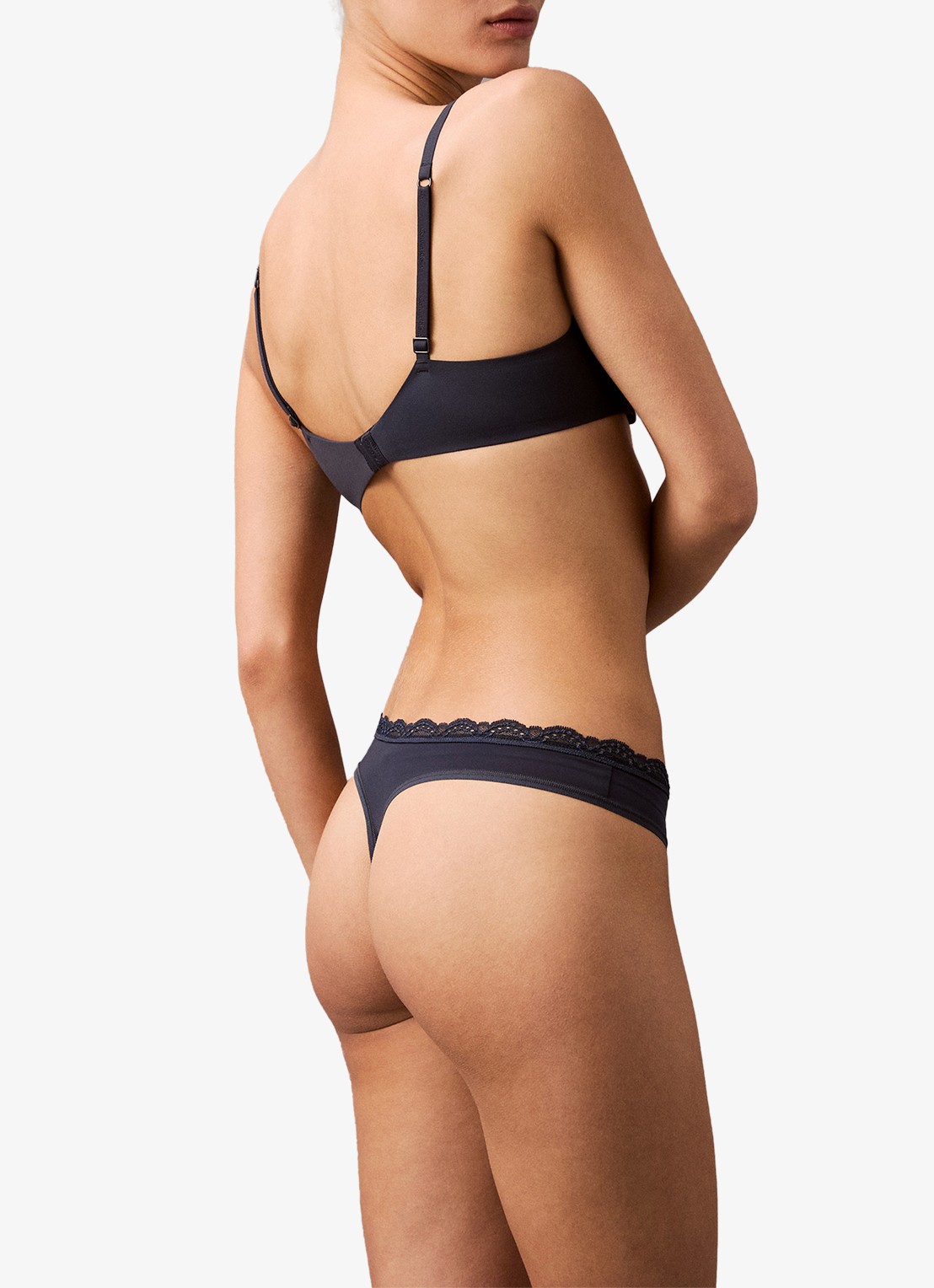 Calvin Klein String met kant - achterkant turquoise