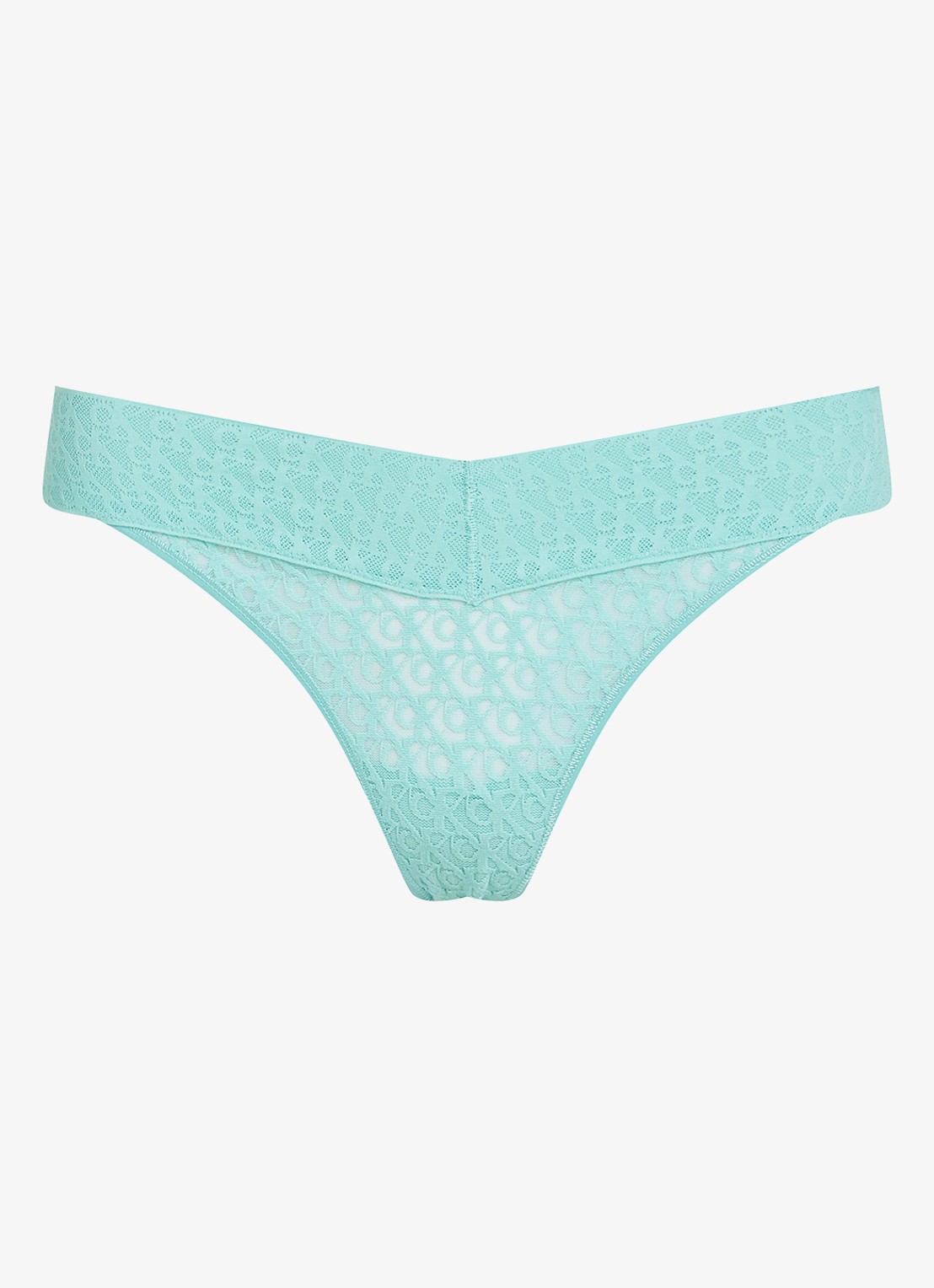 Calvin Klein String met kant - voorkant 2 lichtblauw
