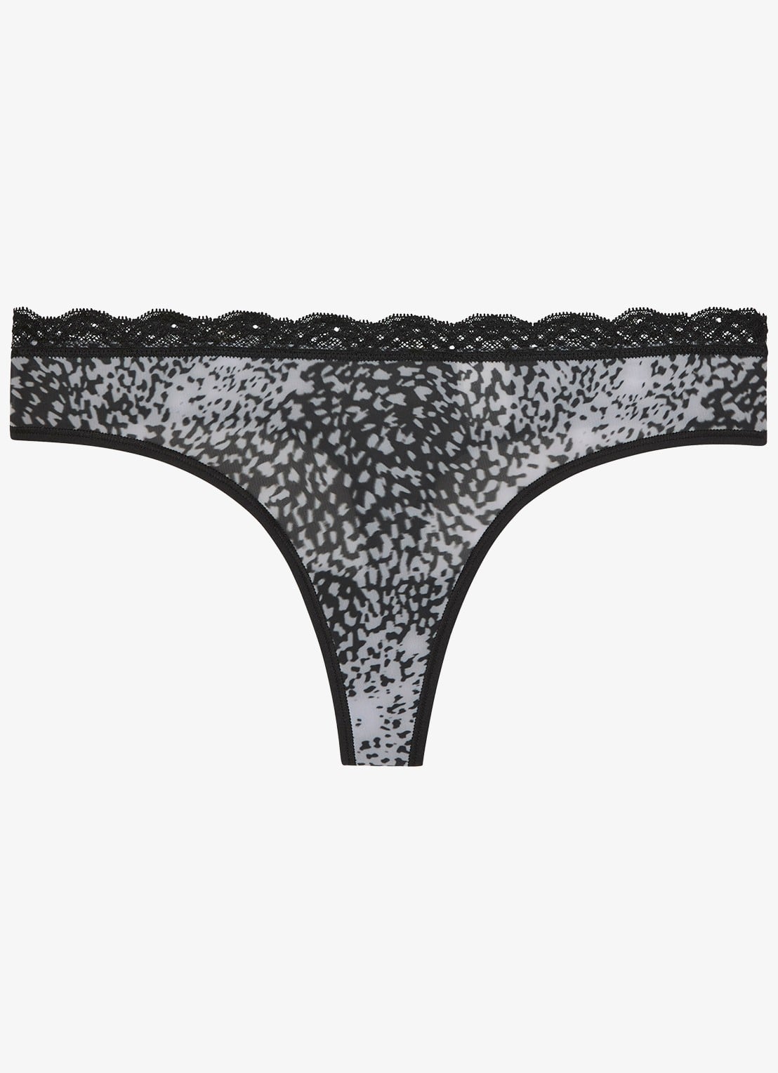 Calvin Klein String met kant - voorkant animal wave black