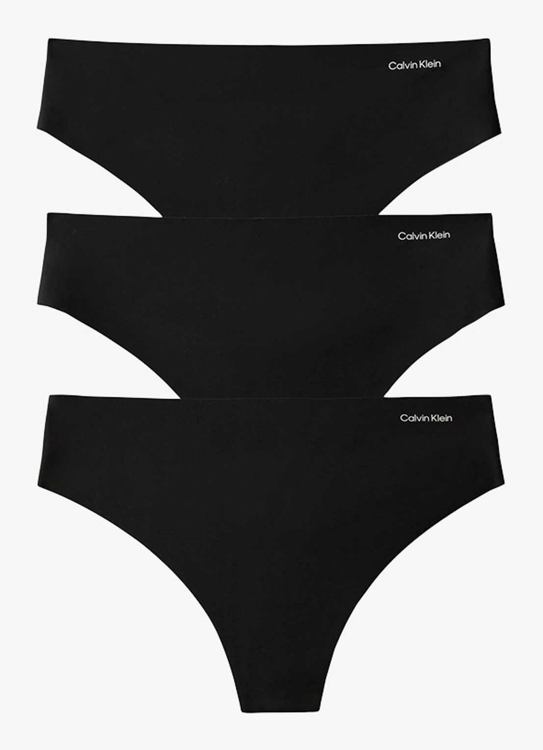 Calvin Klein String met logo in 3-pack - voorkant 5 zwart