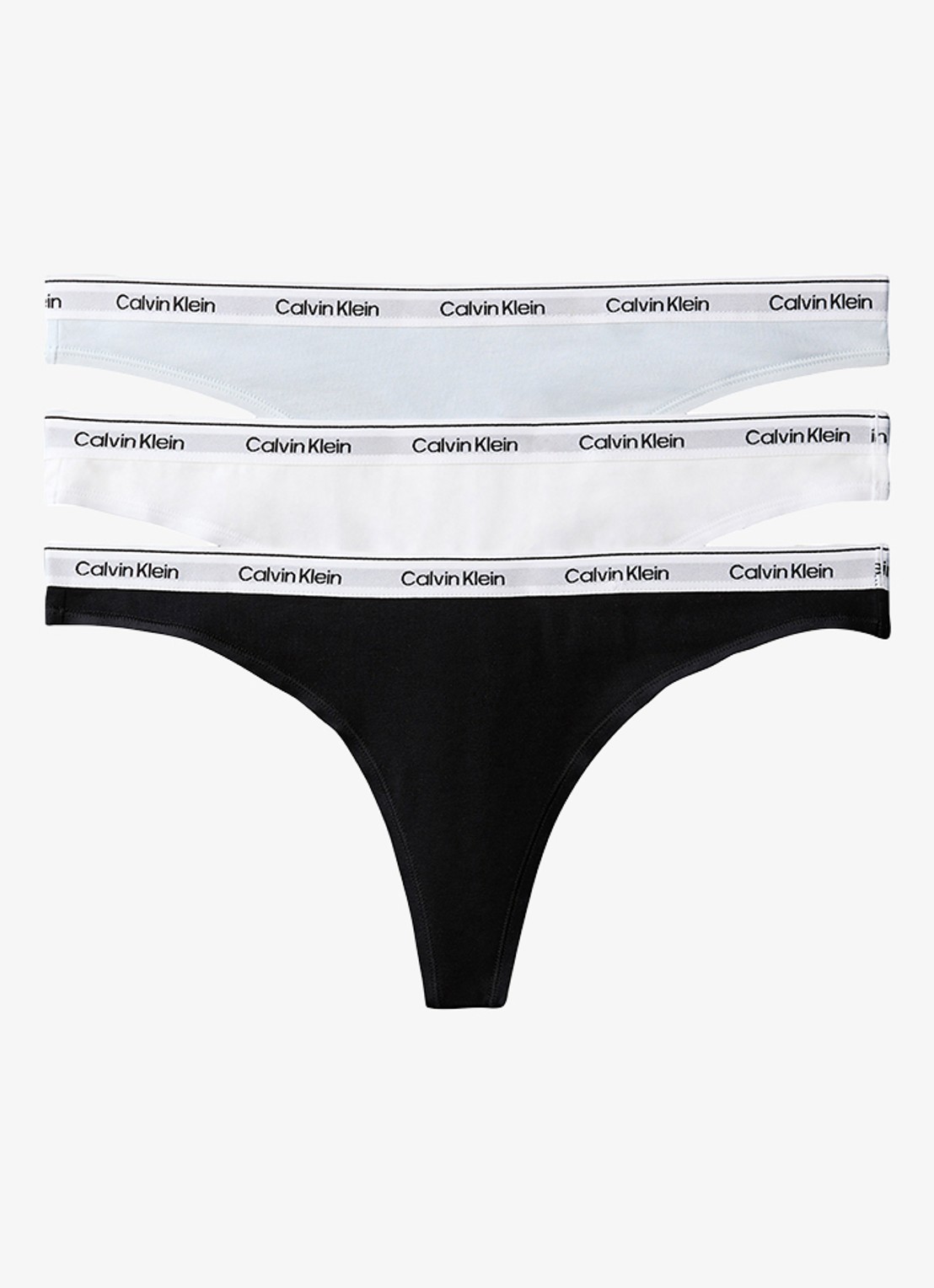 Calvin Klein String met logoband in 3-pack - voorkant 5 multicolor