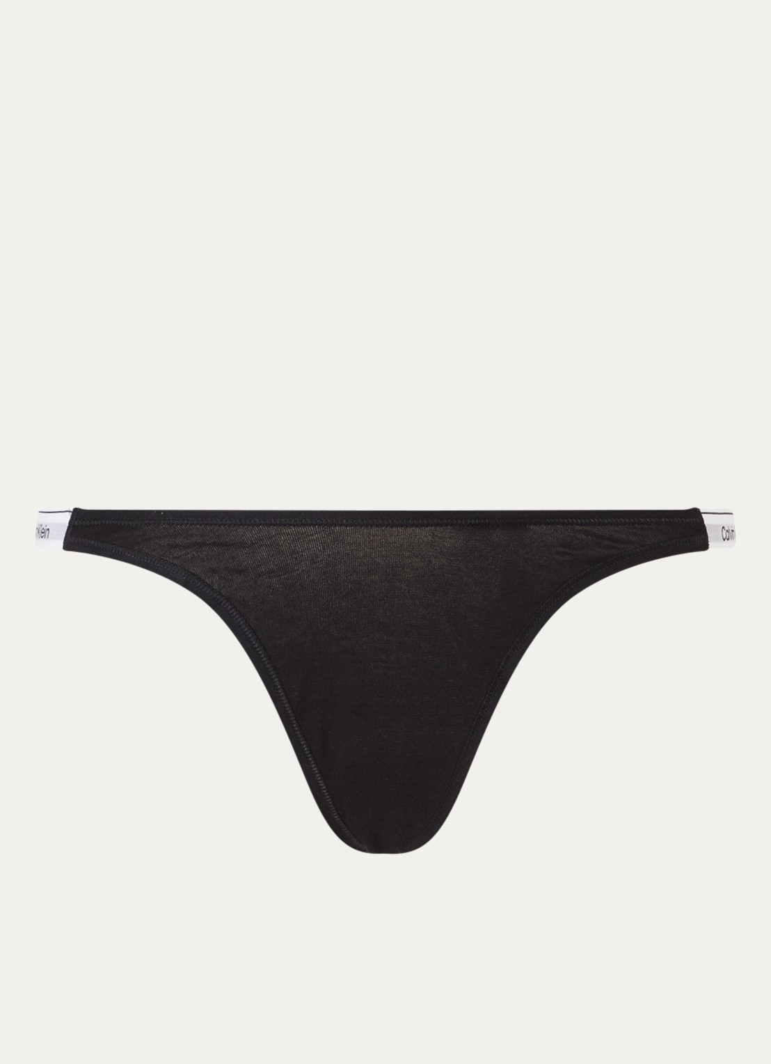 Calvin Klein String met logoband - voorkant 2 zwart